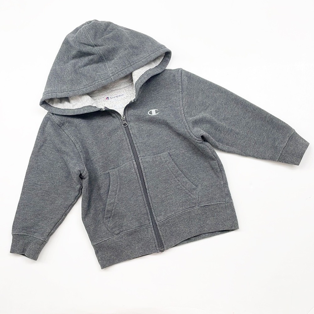 Champion little boys gray zip up jacket with hood